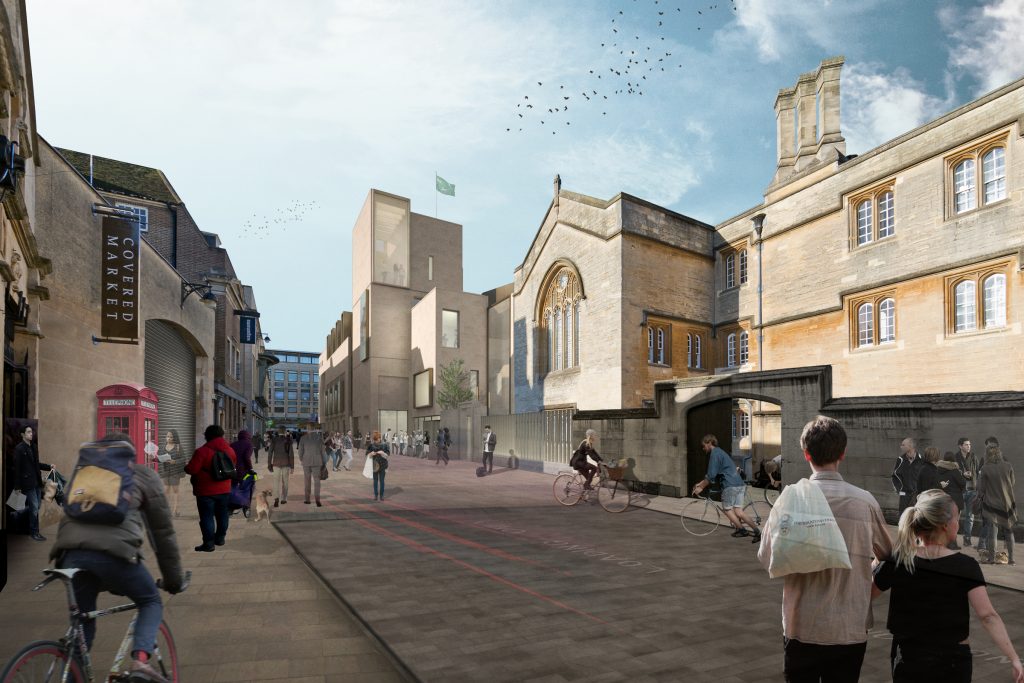A CGI view along Market Street by MICA Architects showing street and buildings