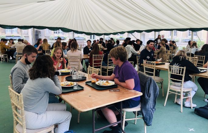 Our 2021 Seren Residential Summer School learners enjoy a welcome lunch and get to know one another.
